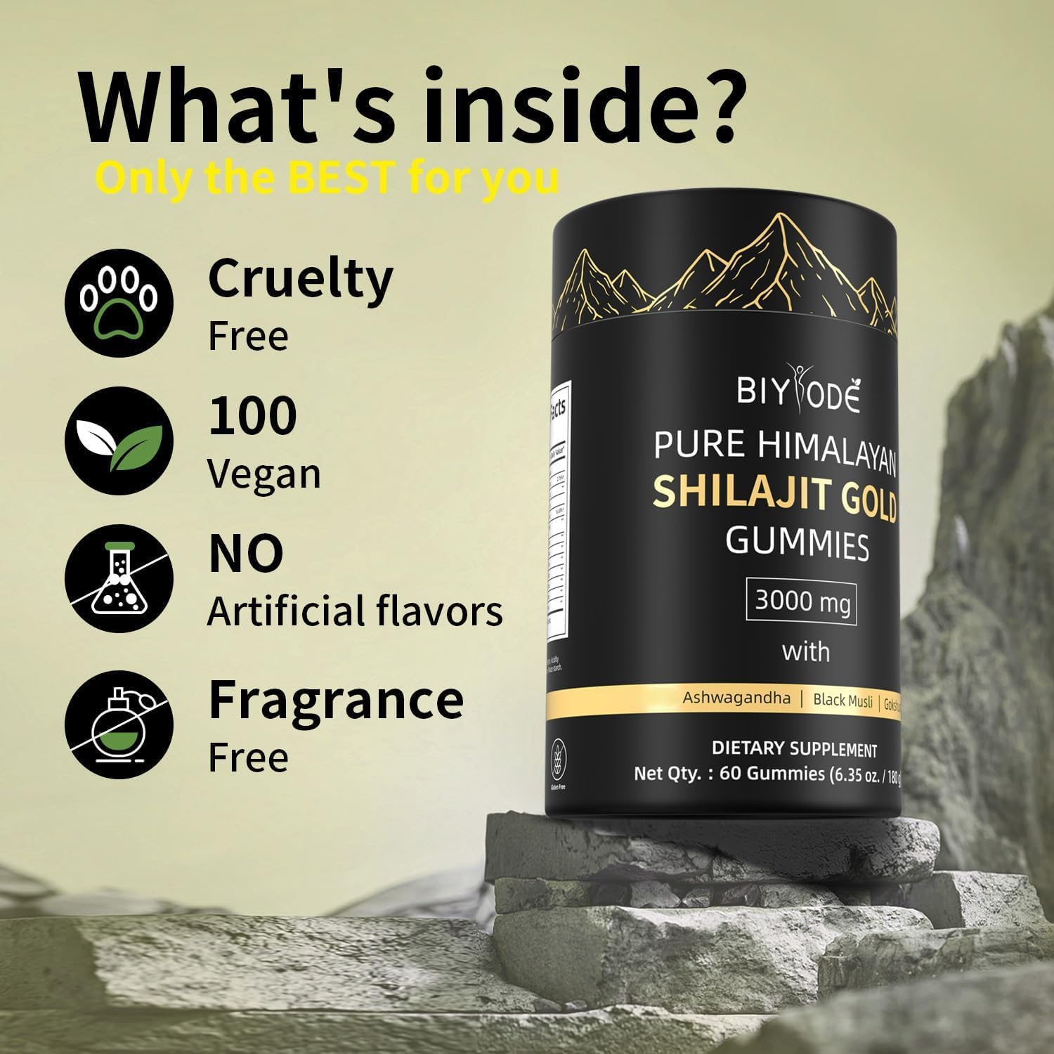 Shilajit Ashwagandha Organic Energy Gummies
