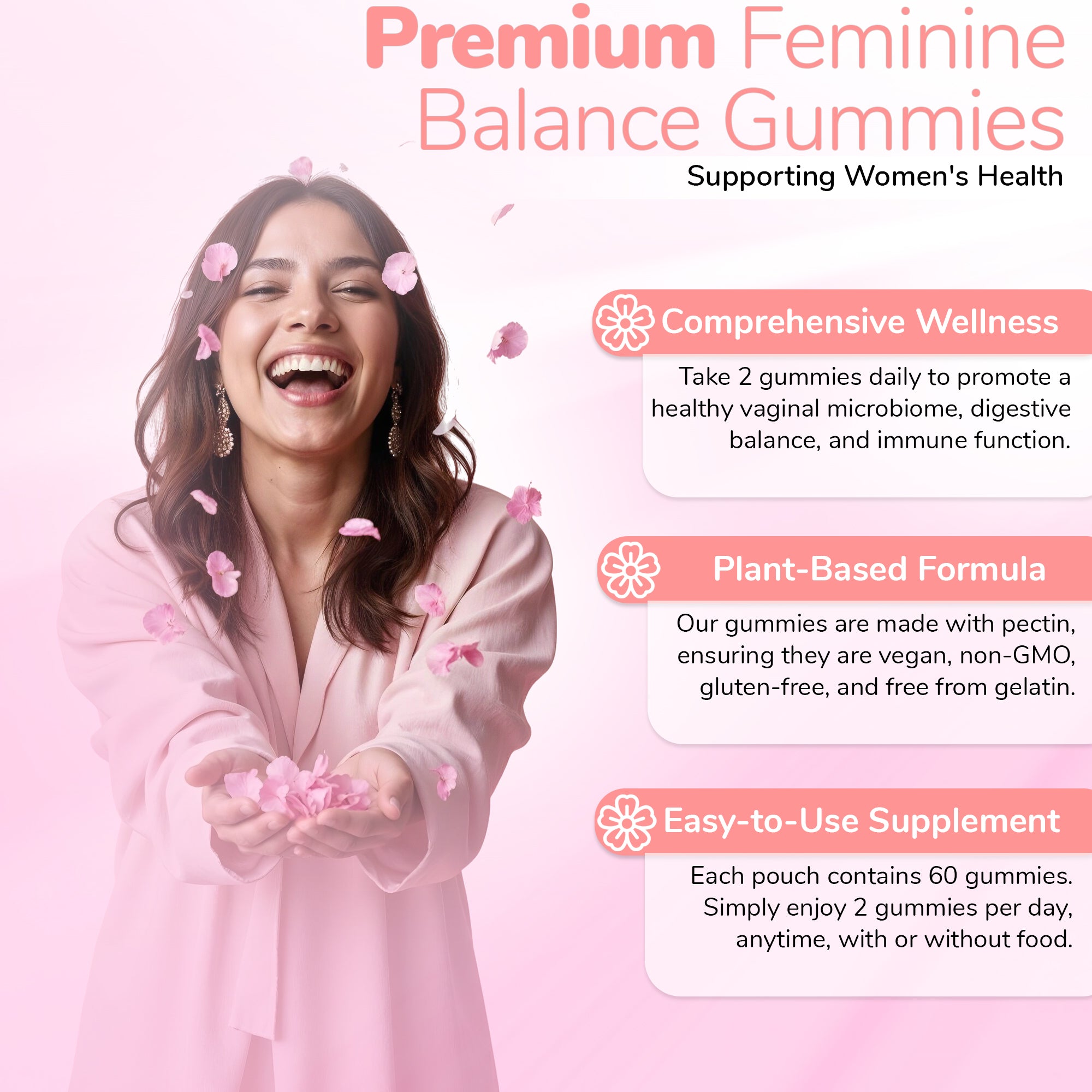 IRON BILTZ Feminine Balance Probiotic Pineapple Gummies 60 Gummies